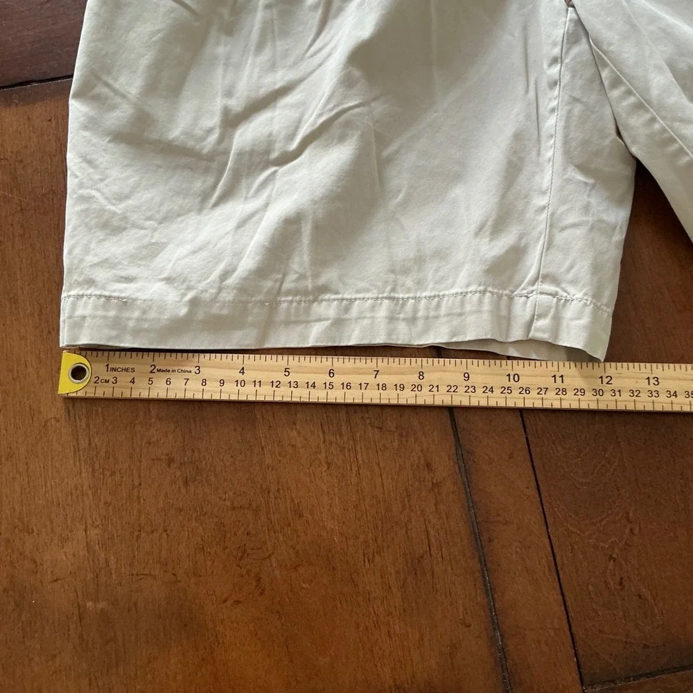 Polo Ralph Lauren Mens Tyler Short Tan Khaki Pleated Chino Cotton Shorts 35W